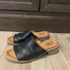 Miz Mooz Black Leather Mules